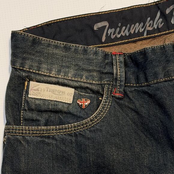 Triumph Motorcycles Jeans Mens 34x34 Dark Wash Aramid Lined Protective Riding - Picture 3 of 13